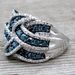 Blue Female Exaggerated Silver Plated Engagement Ring_ipsvogv.com