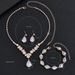 2024 Diamond Zircon Necklace Earrings Bracelet Set Water Drop Women's Fashion Bridal Jewelry_ipsvogv.com