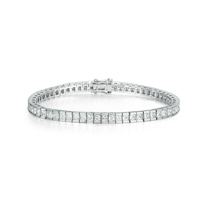 new Box Chain White Zirconium Bracelet S925 Silver Inlaid Single Row Of Colored Diamonds Hand Jewelry For Men And Women Fashion All Match_ipsvogv.com