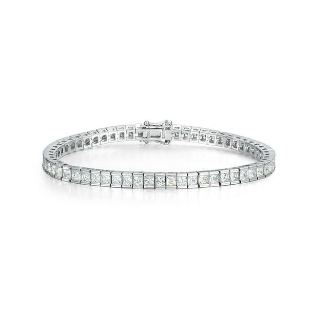 new Box Chain White Zirconium Bracelet S925 Silver Inlaid Single Row Of Colored Diamonds Hand Jewelry For Men And Women Fashion All Match_ipsvogv.com