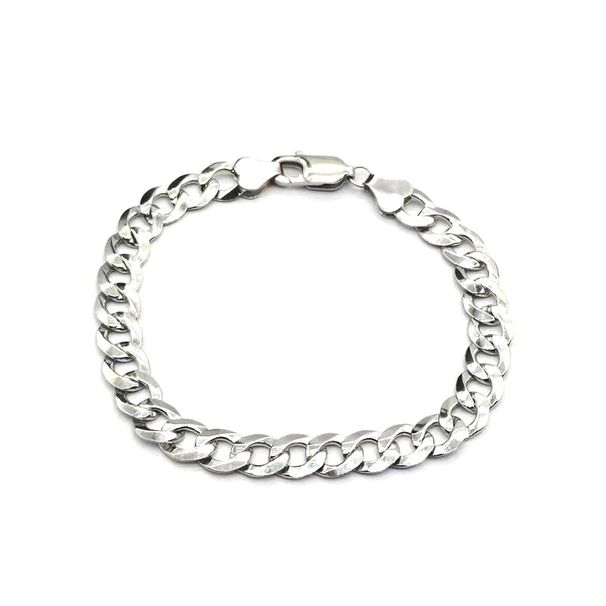 Trendy S Pure Silver 8MM Hexagon Bracelet Personality Hip-Hop Men's Cuban Chain Jewelry_ipsvogv.com