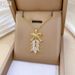 Tassel 【 】 Bow Light Luxury Charm Gorgeous Full Diamond Necklace Women's Versatile Clavicle Chain Titanium Steel 【 】_ipsvogv.com