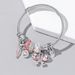 New Korean Edition Stainless Steel Open Butterfly Crystal Tassel Glass Beaded Bracelet, Female Handpiece_ipsvogv.com