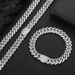 Men's Jewelry Set 10mm Diamond Cuban Chain Zircon Necklace Trendy Brand Personality Hip Hop Men's Bracelet Jewelry_ipsvogv.com