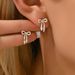 Minimally designed Korean style bow with zircon inlay for female niche, internet famous versatile and earrings_ipsvogv.com