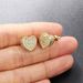 Unisex Jewelry Fashion popular full diamond heart shaped earrings for men and women, micro inlaid zircon gold plated hip hop earrings_ipsvogv.com