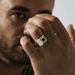 gold-plated Simple And Fashionable, Red Square Zircon Men's Ring, Striped Ring_ipsvogv.com