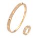 Bangles Nail Bracelet Copper Inlaid Zircon Simple Couple Bracelet Men And Women's Style Gold Plated Non Fading Trend_ipsvogv.com