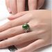 New Creative Green Agate Open Simple Diamond-Encrusted Ring Unisex Chalcedony Silver Jewelry_ipsvogv.com