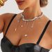 Niche Design Pearl Star Fringed Necklace High-end Light Luxury Cross Necklace_ipsvogv.com