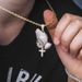 Unisex hip hop zircon pendant prayer gesture cross full diamond color gold plated necklace hot selling jewelry_ipsvogv.com