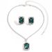 Water Drop Shaped Jewelry Two-Piece Set Necklace Earrings Square Pendant_ipsvogv.com