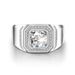MJZ034 Simulated Square Diamond, Full Arm Set, Wealthy Diamond Ring, Trendy Men's Wide Version, Large Ring_ipsvogv.com