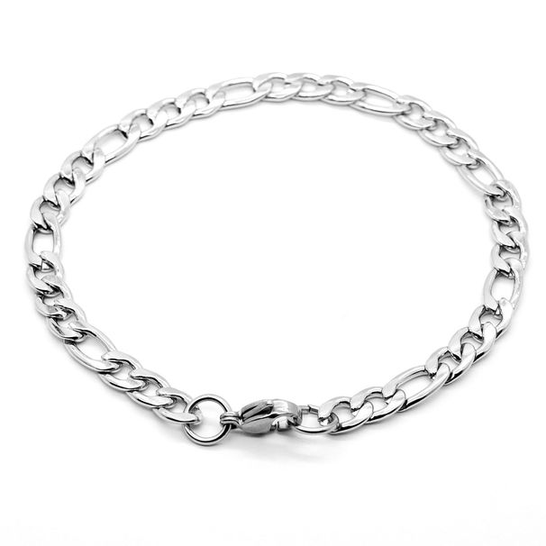 Silver Color Containment Cuban Men's Stainless Steel Figaro Chain Bracelet Hand Jewelry Anklet Gift_ipsvogv.com