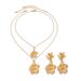 Fashion Jewelry Design Sense Pendant Earring Set 3D Flower Necklace_ipsvogv.com