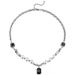 Unisex Black Gemstone Pendant Pearl Necklace Men's Trendy Hip Hop Light Luxury Niche Design Versatile Titanium Steel Couple Necklace_ipsvogv.com