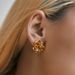 French irregular flower design niche earrings small size fashionable commuting all match retro earrings plated with K real gold_ipsvogv.com