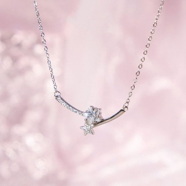 【 30 Day Hot Sale 3501 Pieces 】 JUSONG KLEIN Titanium Steel Smiling Meteor Necklace, Women's Light Luxury Niche Zircon_ipsvogv.com