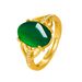 New Creative Green Agate Open Simple Diamond-Encrusted Ring Unisex Chalcedony Silver Jewelry_ipsvogv.com