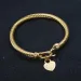 Bracelets Titanium Steel Cable Wire Gold Color Heart Charm Bangle Bracelet With Hook Closure For Women Men Wedding_ipsvogv.com