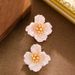 French Fashion Exquisite Matte Three-dimensional Floral For Women With A Sense Of Light Luxury, Sweet And Elegant Silver_ipsvogv.com