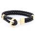 Beaded Snake Pattern Anchor Hip-Hop Personality Genuine Leather Men's Bracelet High-End Jewelry Accessories_ipsvogv.com