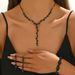 Luxury Accessories Necklace Bracelet Earrings Three-Piece Niche High-End Set Dress Versatile Jewelry_ipsvogv.com