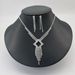 TIARA DROP - Tassel Diamond Bridal Necklace Set (Silver Inlaid Diamonds, Luxury Wedding Jewelry)_ipsvogv.com