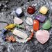 Natural Crystal Jade Colorful Stone Combination Set Pink Crystal Heart Hexagonal Pendant Pieces Multi color Matching Gift Box_ipsvogv.com
