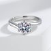Six Claw Twisted Wall 1 Carat Silver Electroplated Mosang Stone Women's Ring Live Broadcast_ipsvogv.com