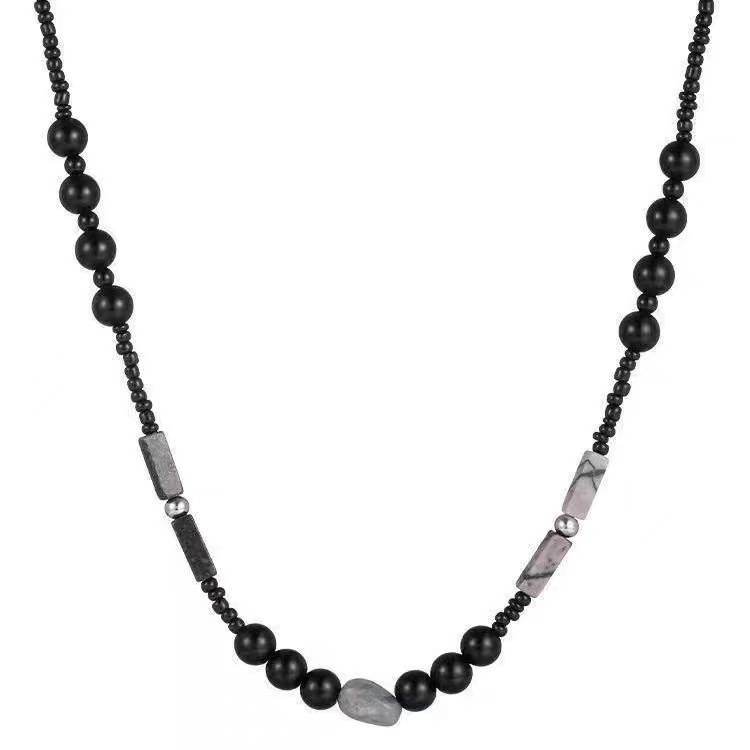 New Chinese Style Beaded Necklace Retro Light Luxury Clavicle Chain Men's Men's And W Omen's Accessories Men's Sweater Chain_ipsvogv.com