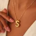 2025 New Arrivals Vinage Sainless Seel Balloon Bubble Chunky Leer Necklace for Women Gold Plaed Iniial Necklaces Collar Jewelry_ipsvogv.com