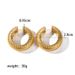 INS Wind Internet Celebrity Same Style Earrings Stainless Steel Coarse Cylinder Fish Scale Shaped C-shaped Earclip Non_ipsvogv.com