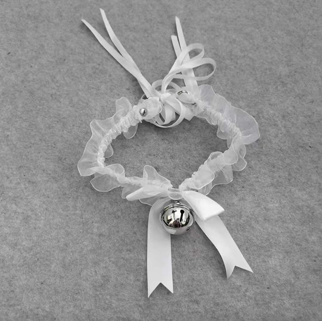 Lace Choker With Small Bell, Sexy And Elegant Collarbone Chain, Pure Desire Style Maid Neckband Pendant_ipsvogv.com