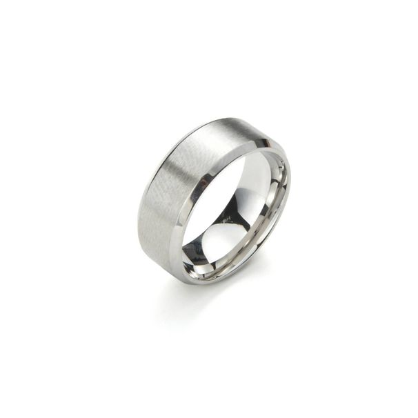 Men's Jewelry Brushed Matte Ring Titanium Steel Jewelry 8MM Simple Glossy Mirror Polished_ipsvogv.com