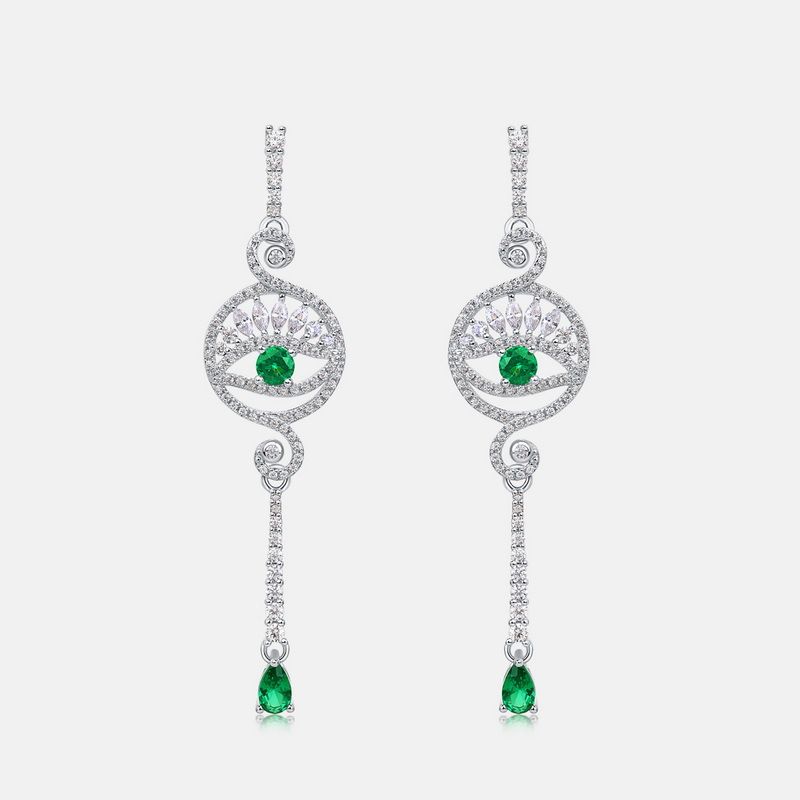 Devil's Eye Temperament Earrings S925 Silver Inlaid Nano Zirconium Earrings Earrings Light Luxury Fashion_ipsvogv.com