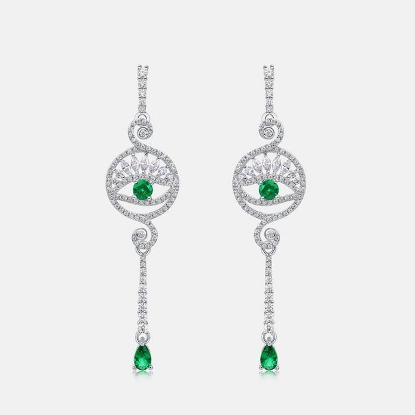 Devil's Eye Temperament Earrings S925 Silver Inlaid Nano Zirconium Earrings Earrings Light Luxury Fashion_ipsvogv.com