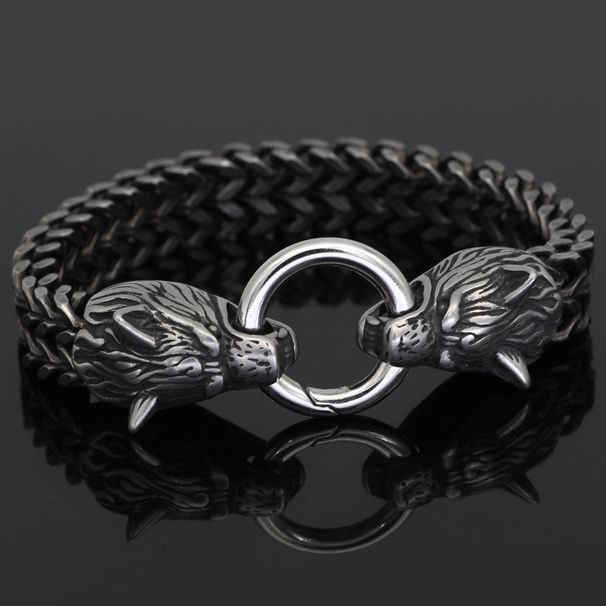 Stainless Hip Hop Wolf Head For Men And Women Titanium Steel Couple Bracelet Bangle Accessories Jewelry_ipsvogv.com