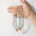 Colorful Peacock Bead Collarbone Chain, Fashionable, Personalized, Trendy, Round Titanium Steel Pendant, Short Necklace_ipsvogv.com