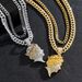 Hip Hop Set Accessories Fashion Queen Avatar Necklace Layered Full Diamond Cuban Chain Pendant_ipsvogv.com