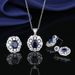 Bridal Dress With Zircon Inlaid Blue Matching Jewelry Ring Necklace Earring Set_ipsvogv.com