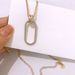 Gold Interlocking Necklace Female Elements Crystal Clavicle Sweater Chain Female_ipsvogv.com