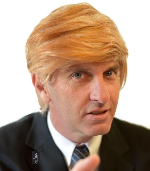 Golden holiday wig for men Trump short hair Trump Trump men's wig President masquerade_ipsvogv.com