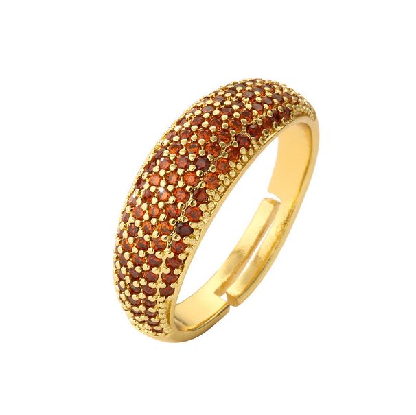 New Fashionable Simple Copper Plated True Gold Micro Inlaid Zircon Geometric Opening Ring For Women_ipsvogv.com