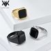 Men's Jewelry Light Luxury Style Gem Stainless Steel Ring Artificial Gem Titanium Steel Hand Jewelry King Feel_ipsvogv.com