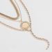 Metal Geometry Point drill combination necklace earrings Female Geometry drill chain round shield metal earrings_ipsvogv.com