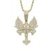 Men's Hip Hop Cross Pendant Necklace With Zircon, Silver/Gold Chain Options, 60cm Length Angel Cross Zircon Pendant Trend Men's Necklace_ipsvogv.com