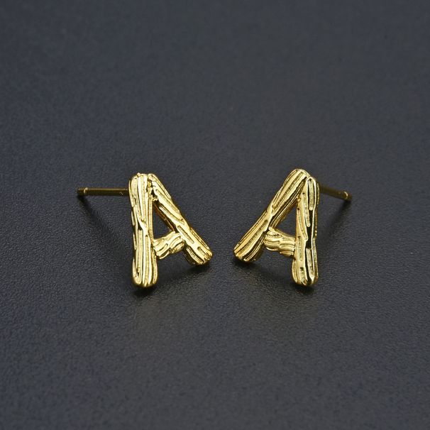 Women’s Jewelry Set Fashion Color Preservation Simple Forest Series A Letter Earrings Gold And Silver Female Earrings Ins Style Sweet And Romantic_ipsvogv.com