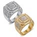 New Hip-Hop Nightclub Jewelry Titanium Steel Gold-Plated Full Diamond Men's Ring_ipsvogv.com