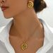 Feng women's necklace earring set, personalized rotating thread, niche design, collarbone chain set_ipsvogv.com